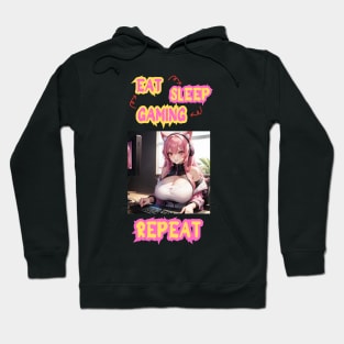 Eat Sleep Gaming Repeat Anime Girl Hoodie